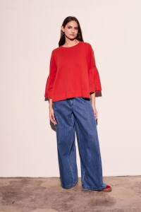 Sweater Manga Volados Rojo