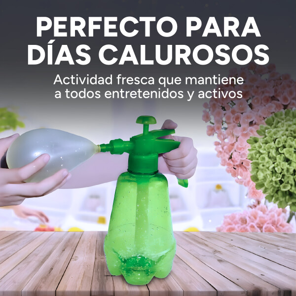 Bombitas De Agua 300 Unidades + Botella De Recarga Color Verde