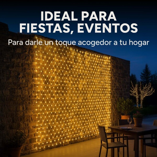 Lluvia De 200 Luces Blancas Led Cortina 3x2 Metros 10 Modos Variante Calida