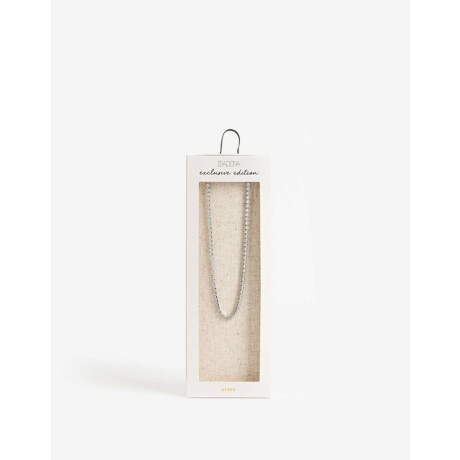 Collar Tennis De Acero Con Cubic Plateado