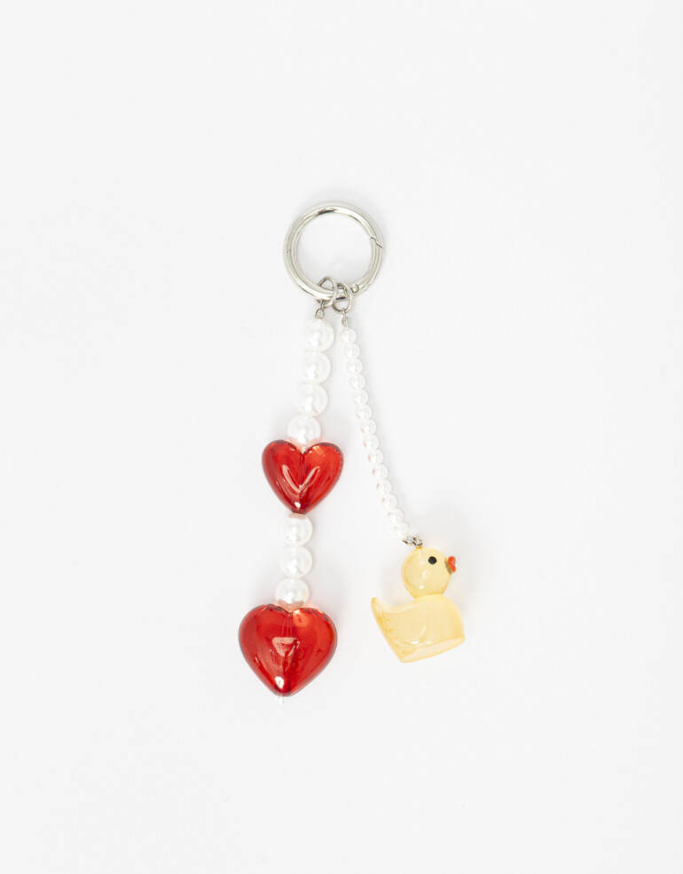 Llavero Acrilico Llavero Y Bag Charm Corazones - Combinacion Multicolor