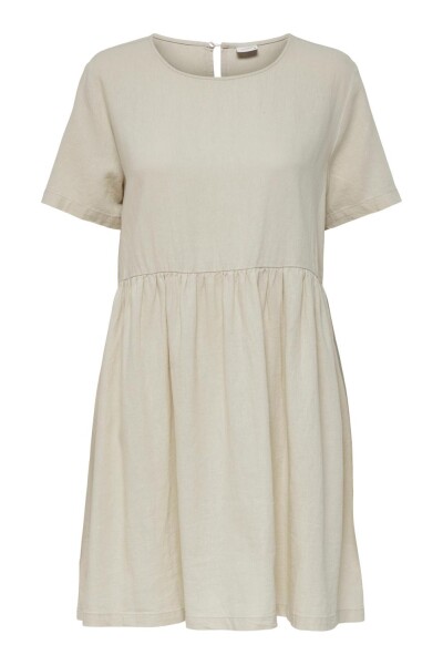 Vestido Say Efecto Lino Beige