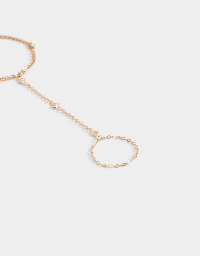 Pulseras Flexibles Pulsera Flexible Con Anillo Unido - Dorado