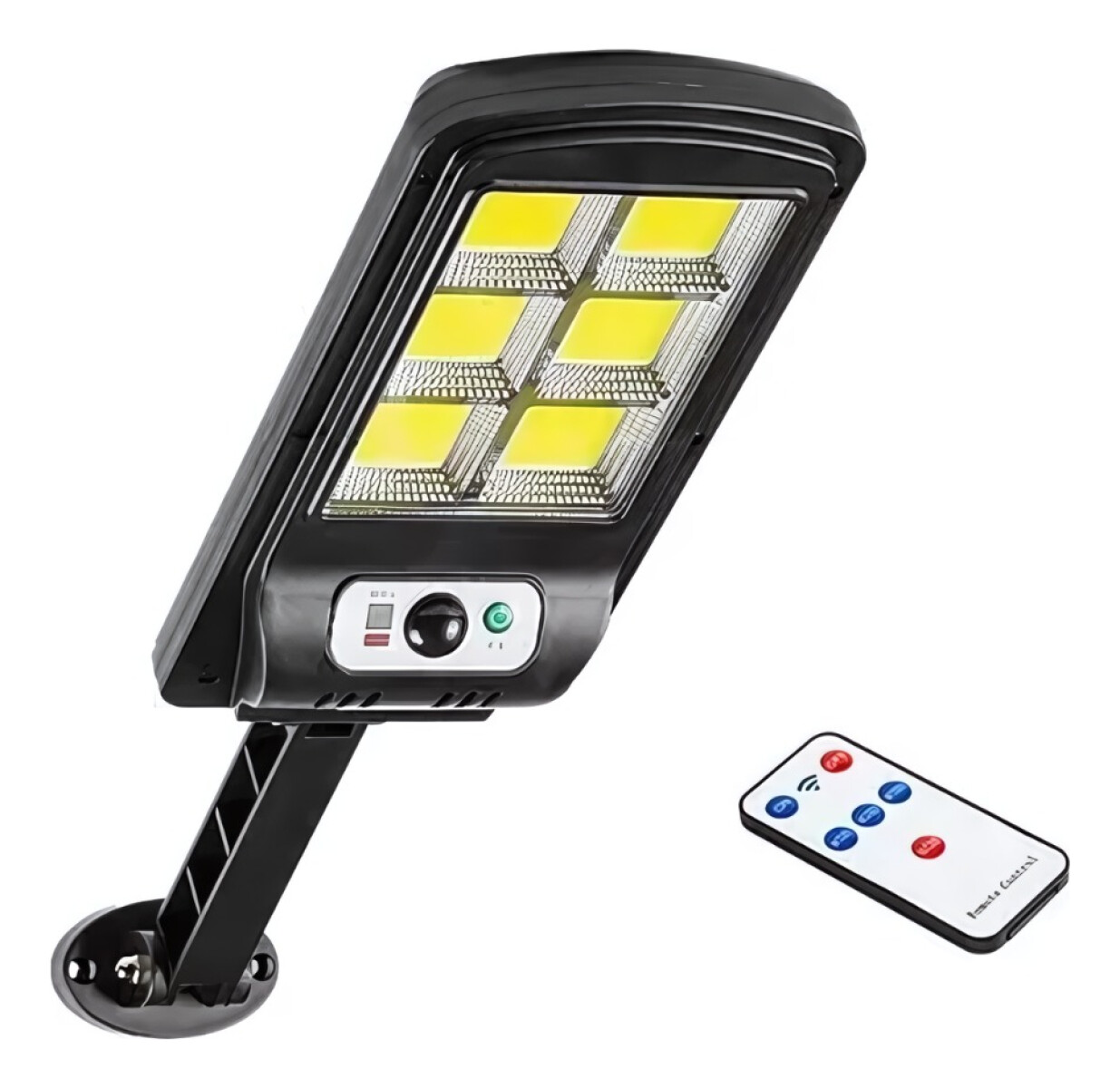 Lámpara Cob De Pared Led Sensor De Movimiento Y Solar - Negro 