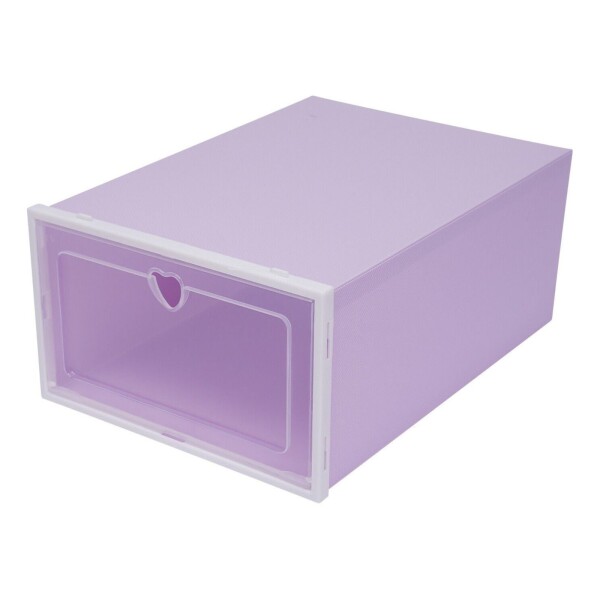 Caja Zapatos Zapatera Transparente Organizador Apilable Color Variante Violeta