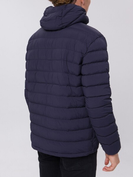 Herno-Campera plegable de nylon rellena de plumas Azul