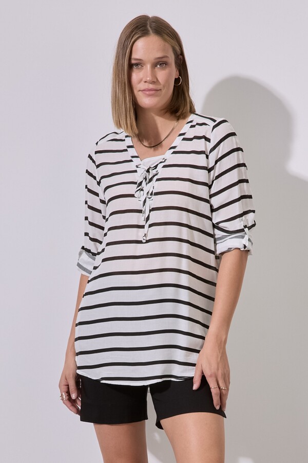 Blusa Stripes BLANCO/NEGRO