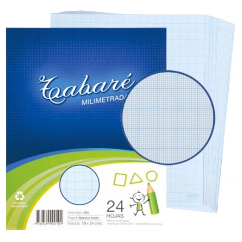 Hoja Milimetrada Paq. x24 Tabaré #Hoja Tabaré Milimetrada Paq. x 24