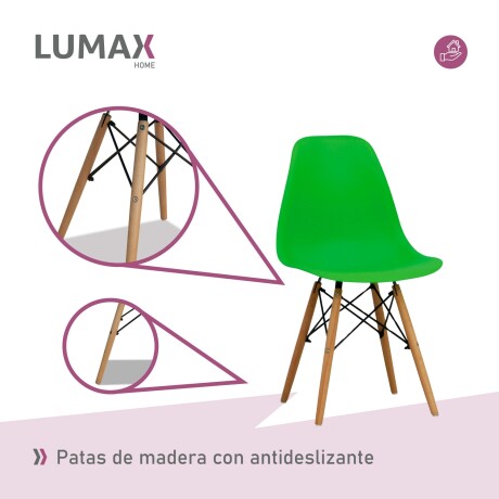 Silla Eames de colores y patas de madera Liso