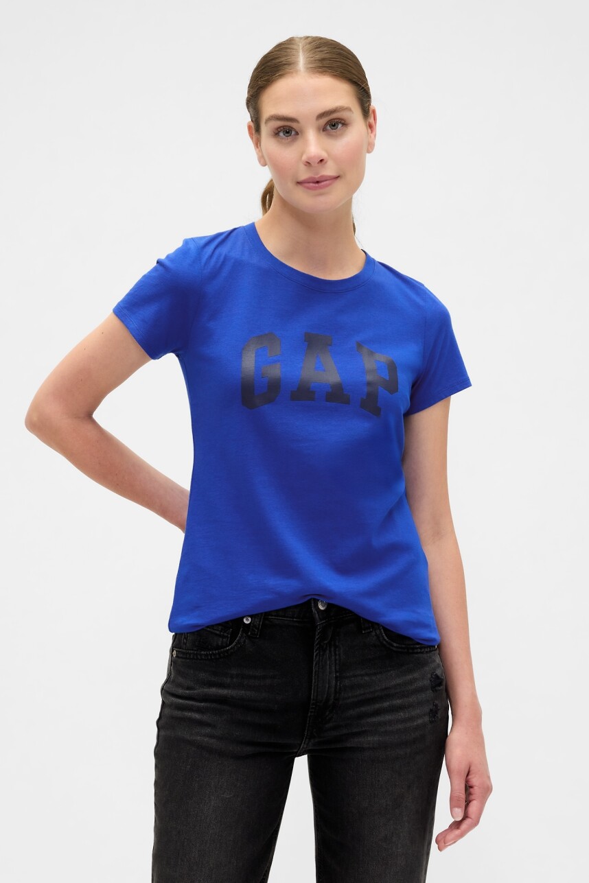 Remera Logo Gap Manga Corta Mujer Royal Gem