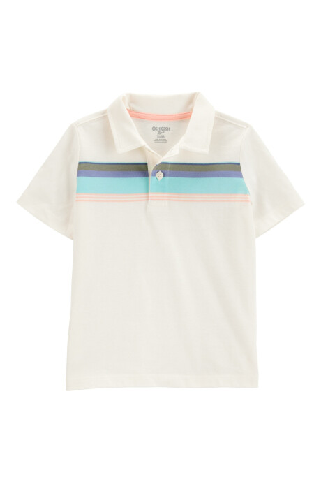 Remera polo de algodón, color crema Sin color