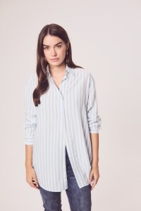 Blusa Rayas Celeste