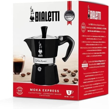 Cafetera Bialetti Aluminio Negra 3 Pocillos NEGRO
