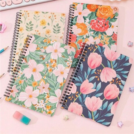 Cuaderno Flora A5 80 hojas Azul