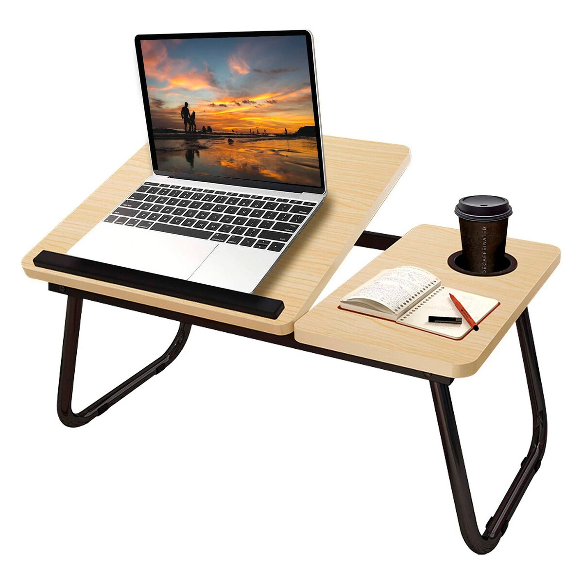 Mesa De Cama Reclinable Para Laptop Plegable Con Posa Vaso 
