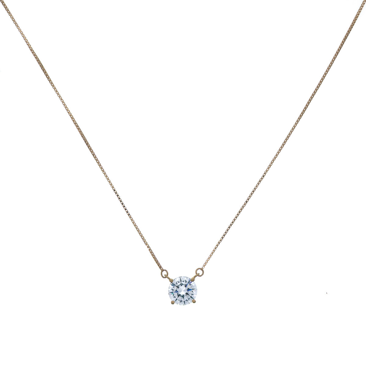 Conjunto de cadena de oro 9 ktes con circonia, PUNTO DE LUZ 