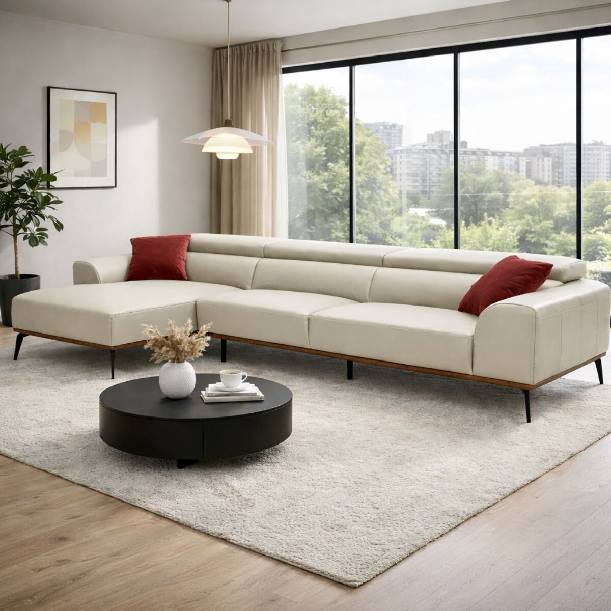 Sofá DUNA CUERO BEIGE IZQUIERDO 