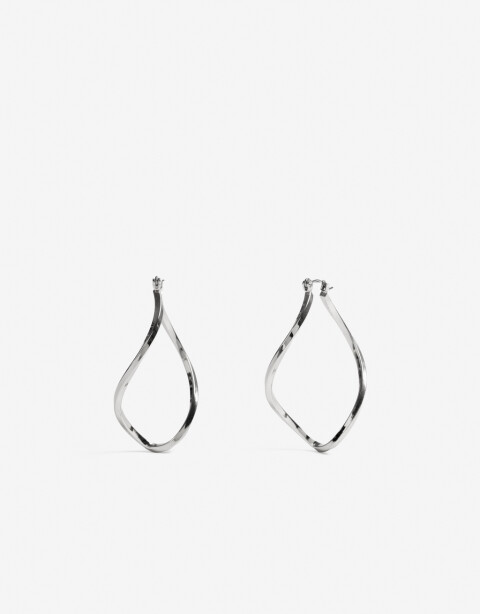 Aros Argollas Metal Argollas Metal Ovaladas - Plateado Rodio