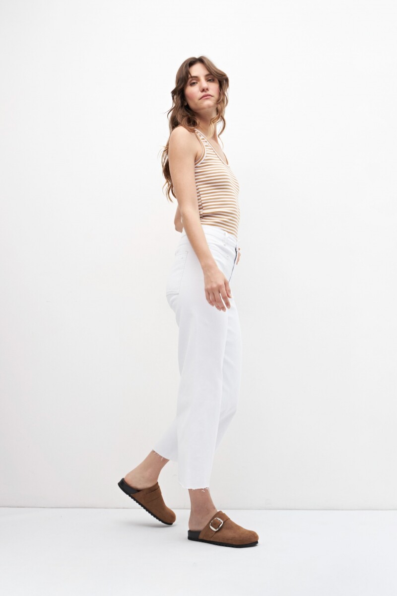 Jean culotte Paulina con bolsillos - blanco 