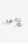 Set de tres earcuff shinny plateado