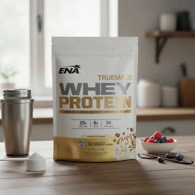 Suplemento en polvo ENA Whey True Made 1LB Vainilla