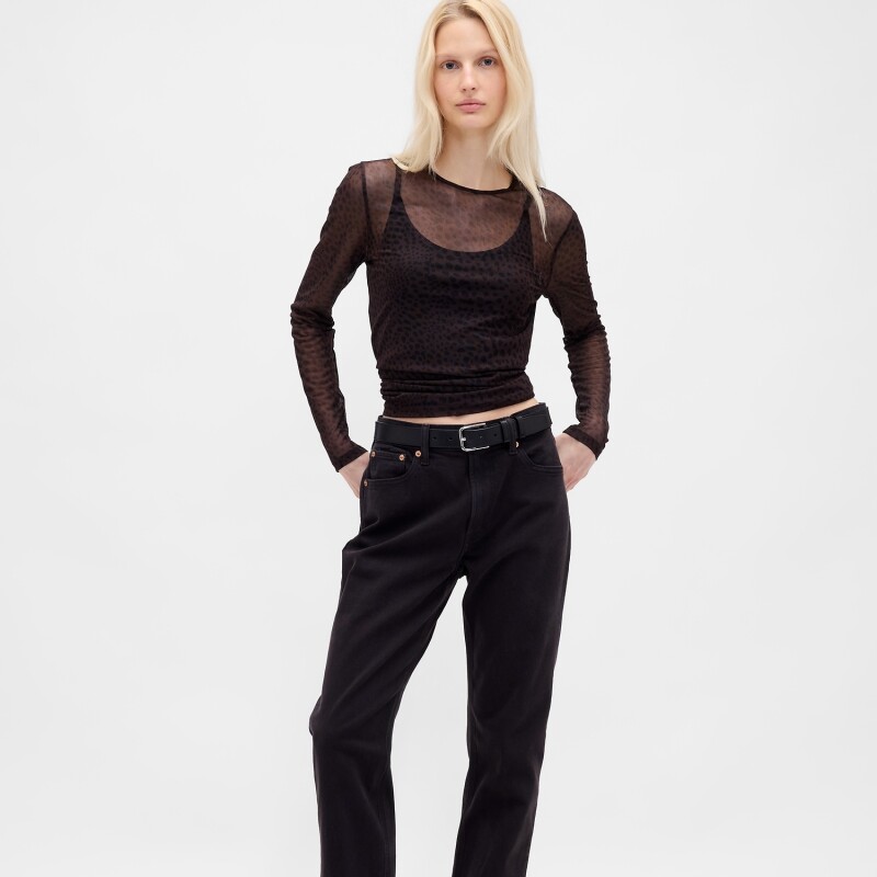 LS MESH CREW LEOPARD