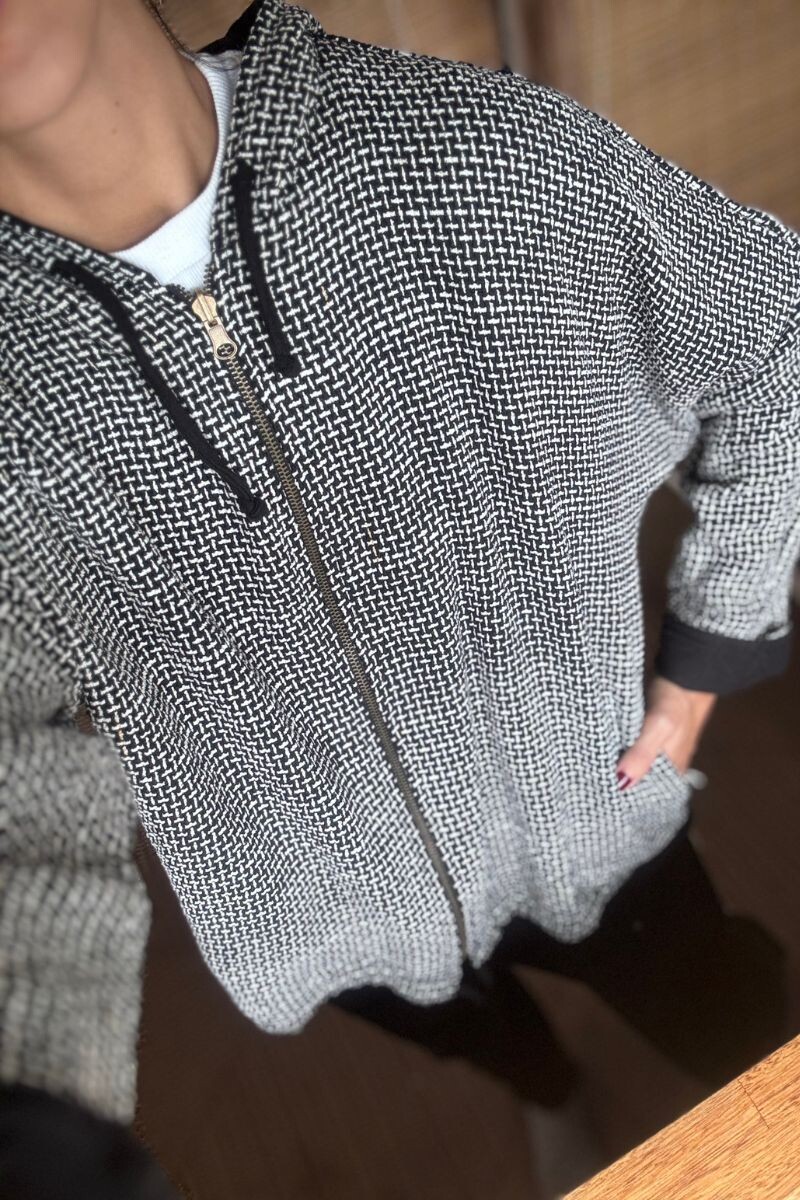 Campera agua reversible Negra con blanco