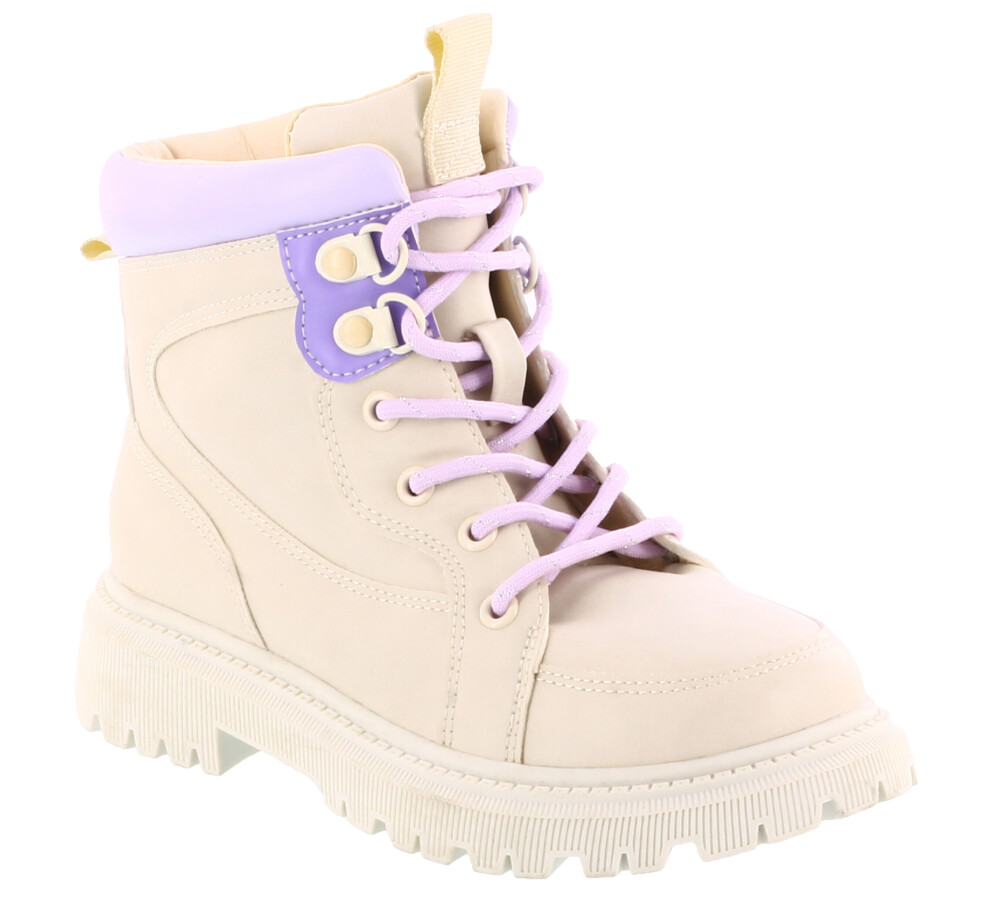 Bota borcego LOLE con combinacion de colores Off White