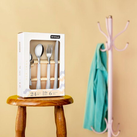 Set 24 Pzas Acero Inoxidable Estilo Funcionalidad Blanco