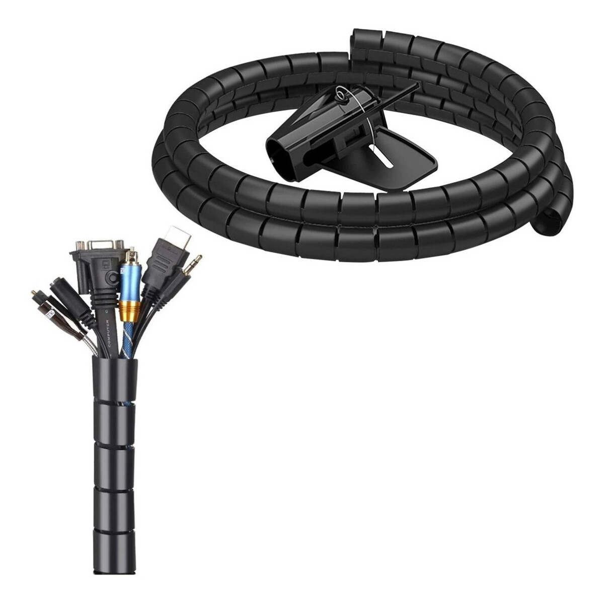 Organizador Cables Escritorio Auto Cierre Recoge Cables Cubre Cables a5958