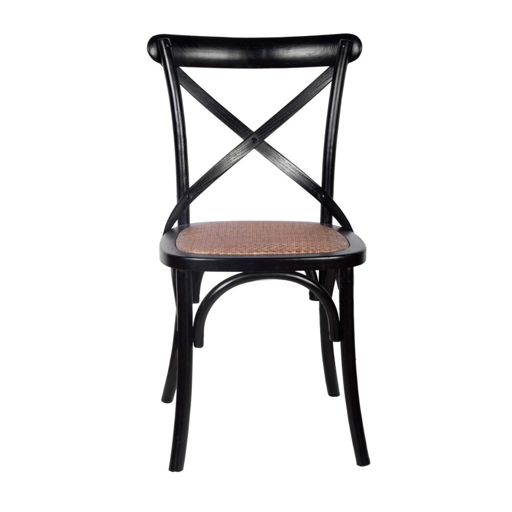 SILLA DE COMEDOR MADERA NEGRO CRUCETA