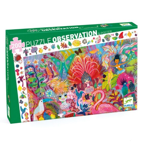 Puzzle observación 61x38 cm 200 Pcs + Libro Carnaval