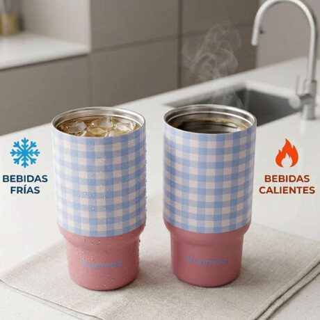 Vaso térmico de acero con sorbito y tapita - 800ml Celeste