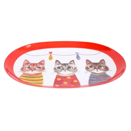 Plato oval de melamina linea Cats Plato oval de melamina linea Cats