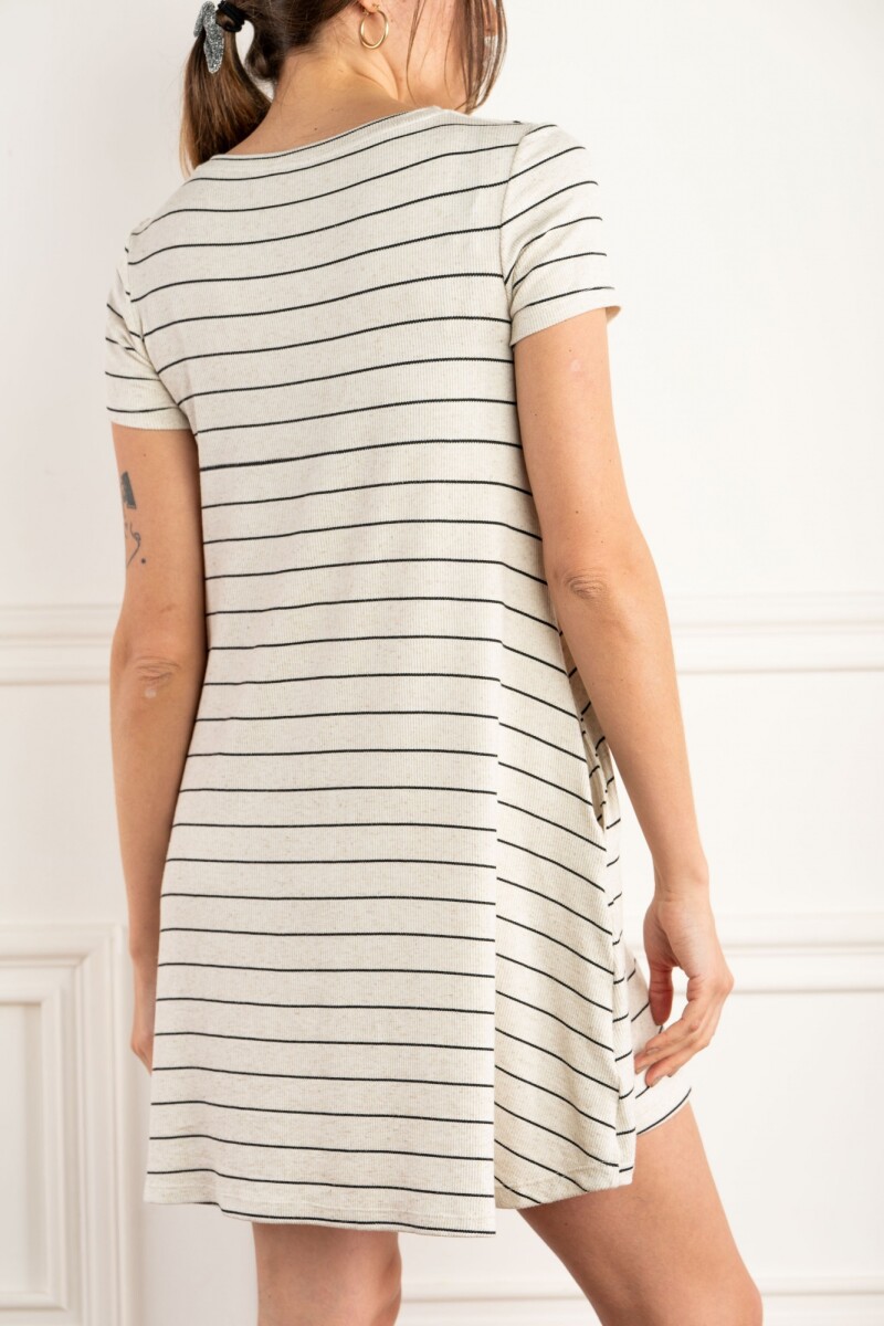 Vestido Con Lino Arena