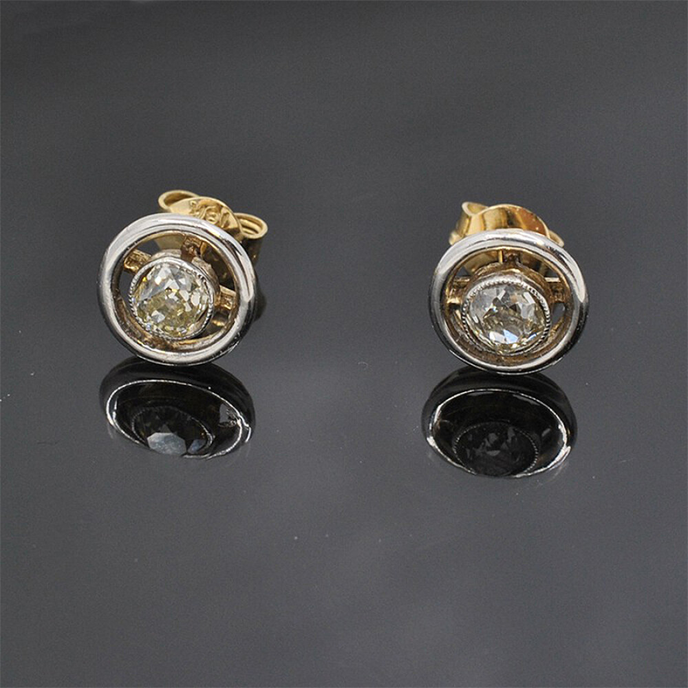 Caravanas En Oro 18K Y Brillantes Caravanas En Oro 18K Y Brillantes