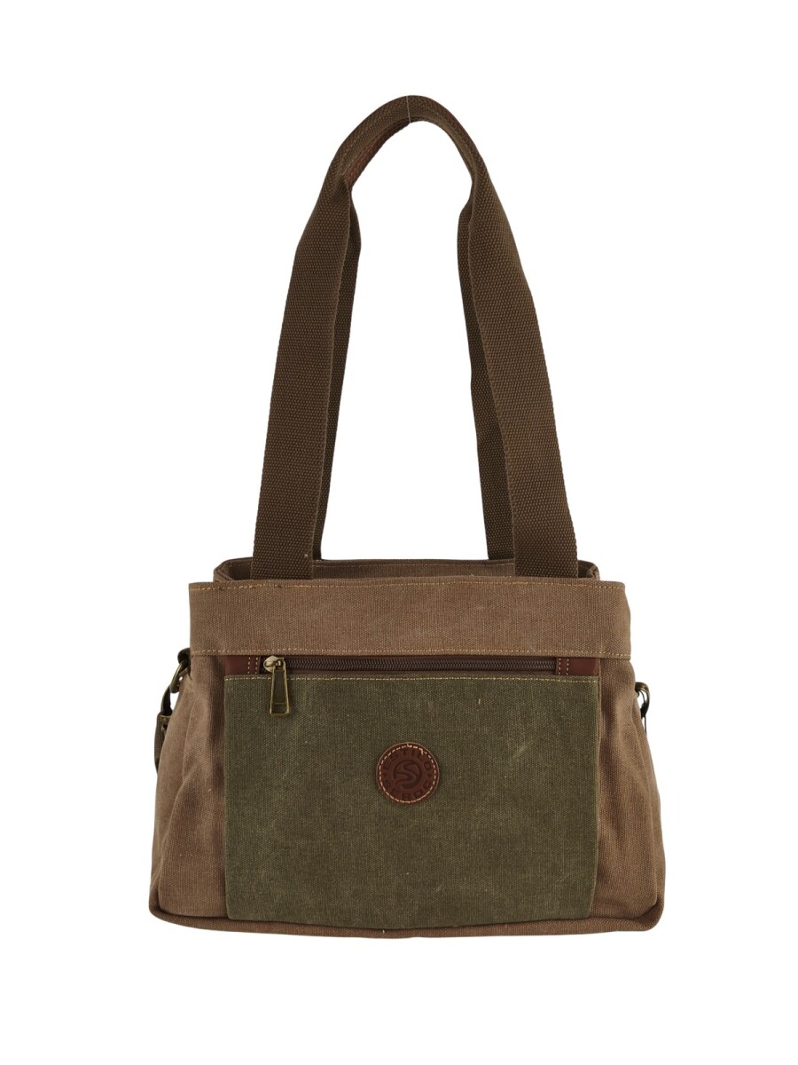 Bolso cartera en lona - Marrón 