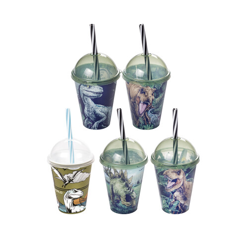 Vaso Plástico Milk Shake Jurassic World Diseños Surtidos 280 ml U