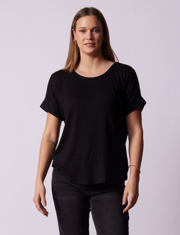 Remera Botones NEGRO