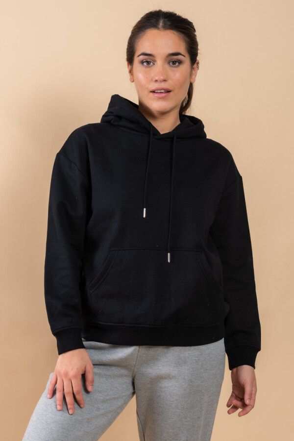 Hoodie deportivo liso Negro