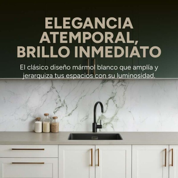 Placa PVC Símil Mármol 2,44 x 1,22 m Diseño Mármol Blanco Gris