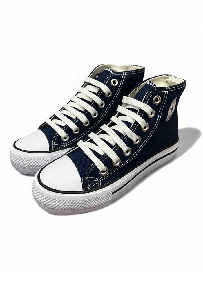 BOTA DEPORTIVA MEDIO BASKET LONA CON PLATAFORMA Azul