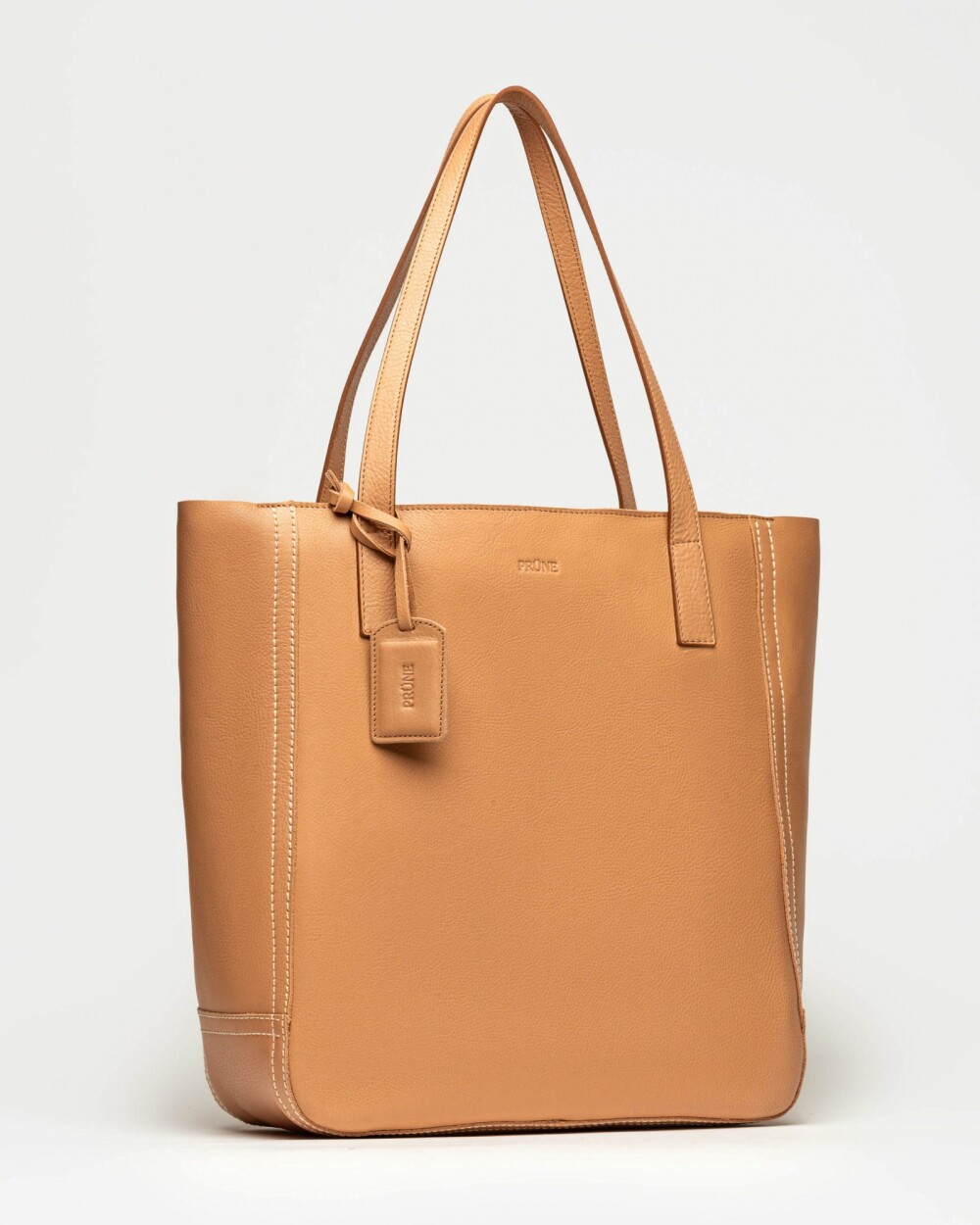 Shopper Vera en cuero vegetal liso Vaqueta