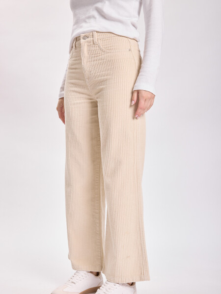 Pantalón pana ancho Beige