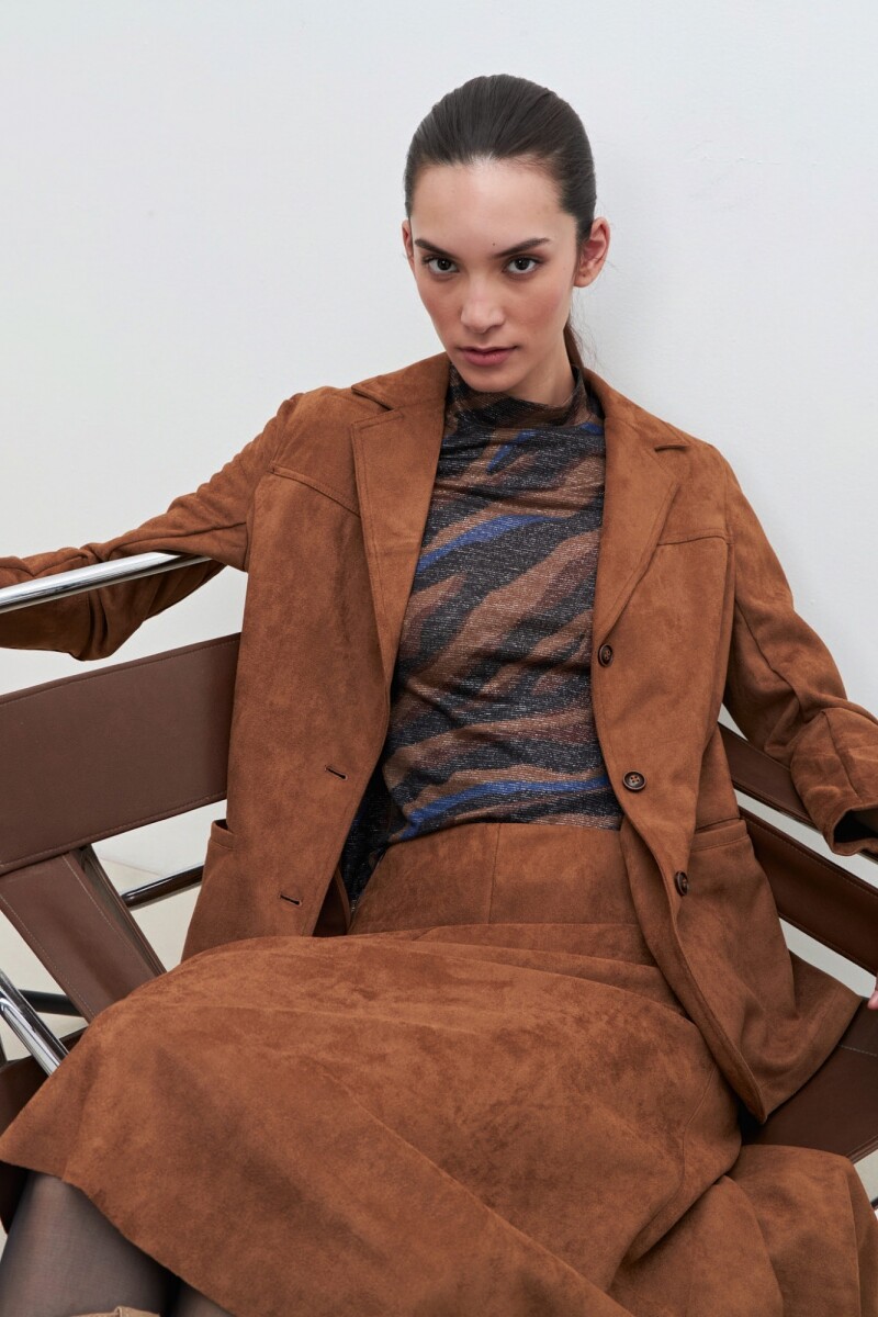 Blazer simil gamuza - tostado 
