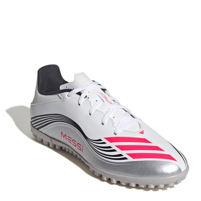 Championes Unisex Adidas Futbol 5 F50 Messi Club TF Blanco - Rojo - Negro - Plateado
