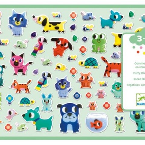 Set x3 láminas de stickers grandes Animales