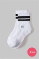 Medias The Everyday Quarter Crew Sock Unisex Classic White/Black Stripe