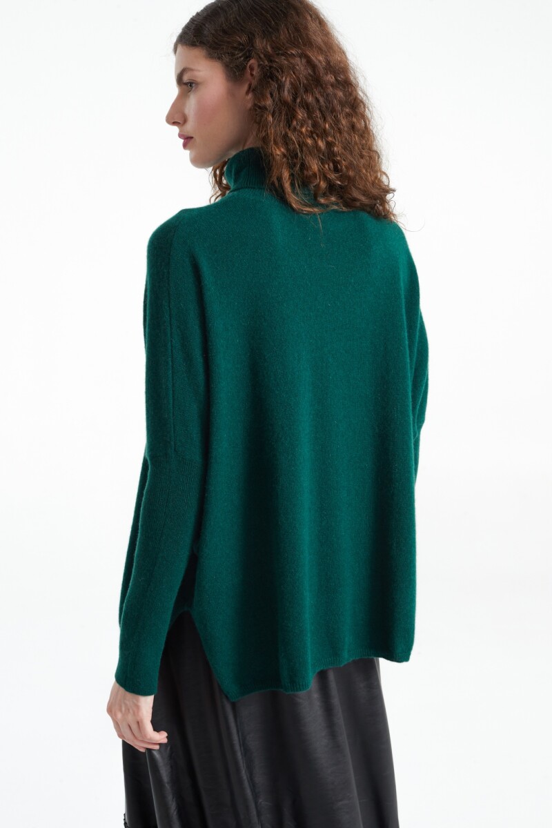PONCHO LARGE COL ROULE Verde