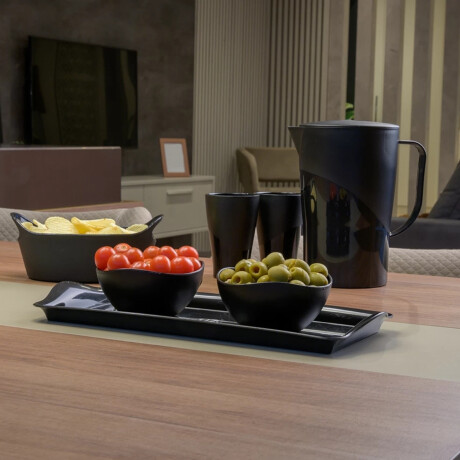 Bandeja rectangular plástica NEGRO